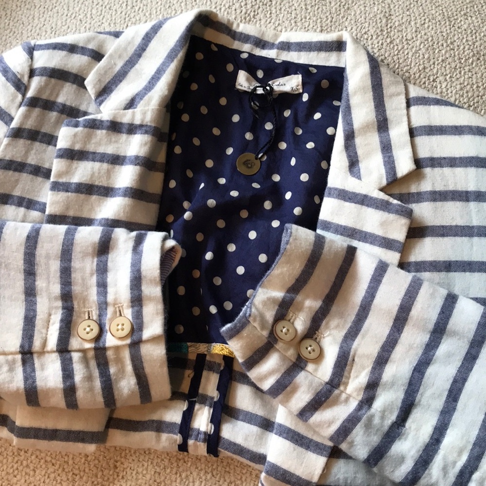 ✨SALE✨ Anthropologie blue and cream striped blazer